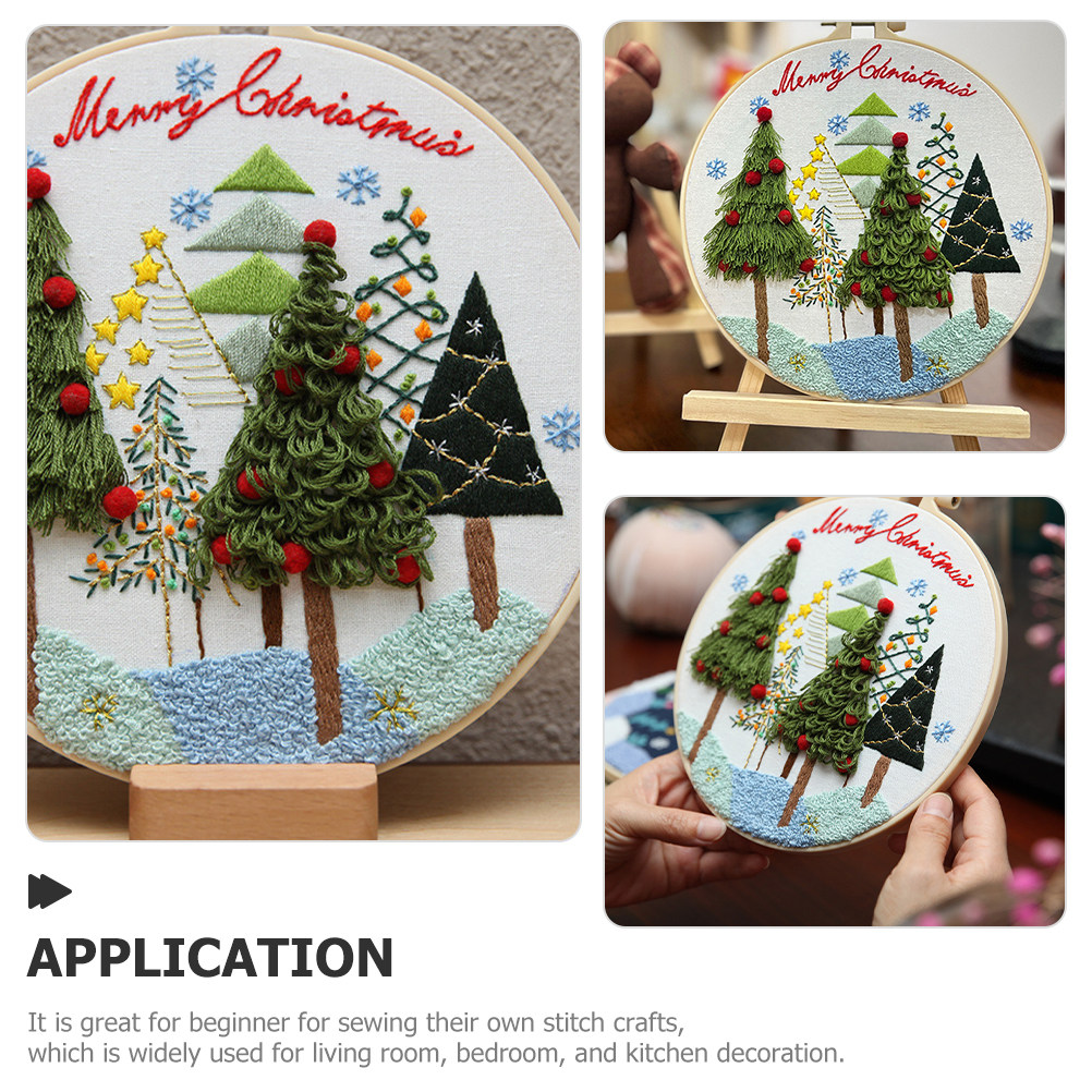 Christmas Embroidery Kit 20cm  – Embroidery Xmas Decorations recenzja i cena