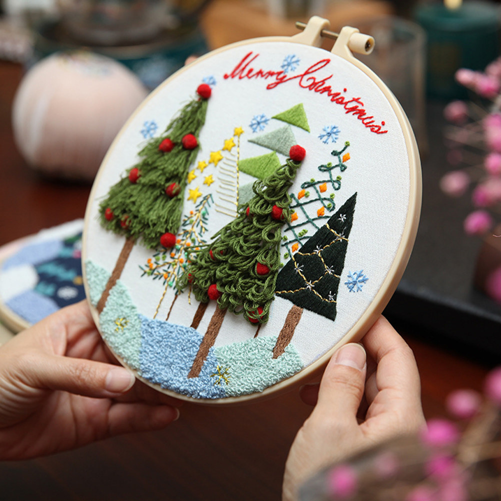 Christmas Embroidery Kit 20cm  – Embroidery Xmas Decorations recenzja i cena