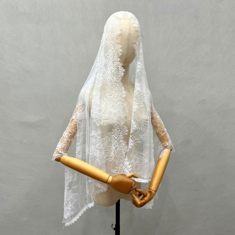 New Elegant Lace Scarf Hollow  – Embroidery Veil recenzja i cena