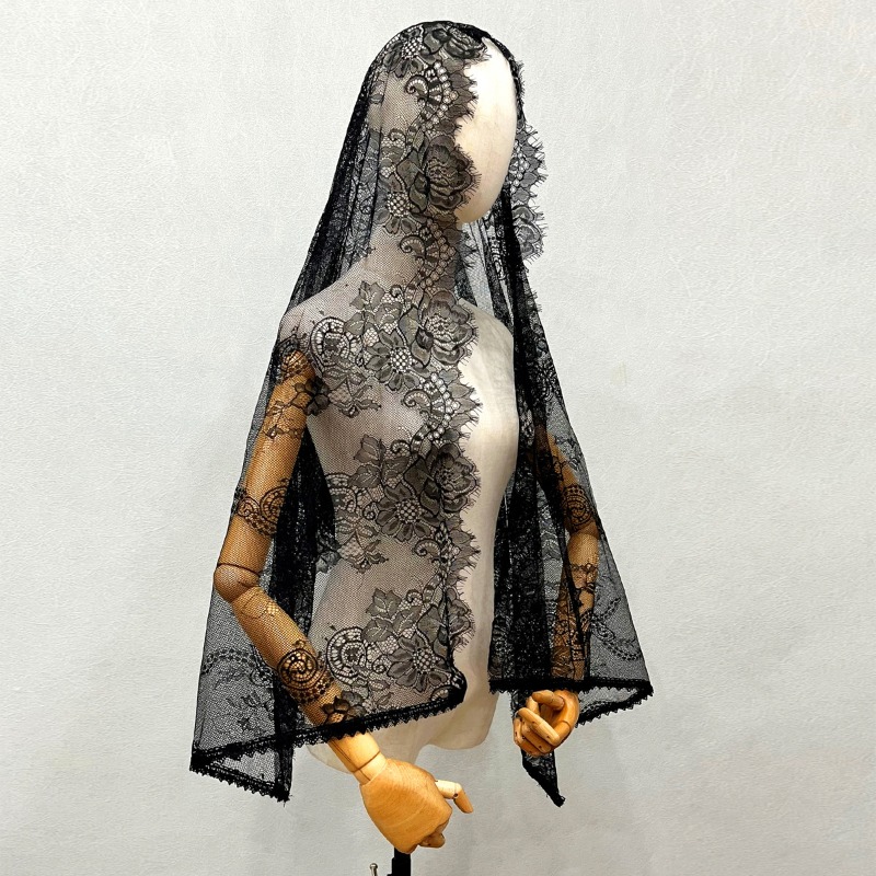 New Elegant Lace Scarf Hollow  – Embroidery Veil recenzja i cena