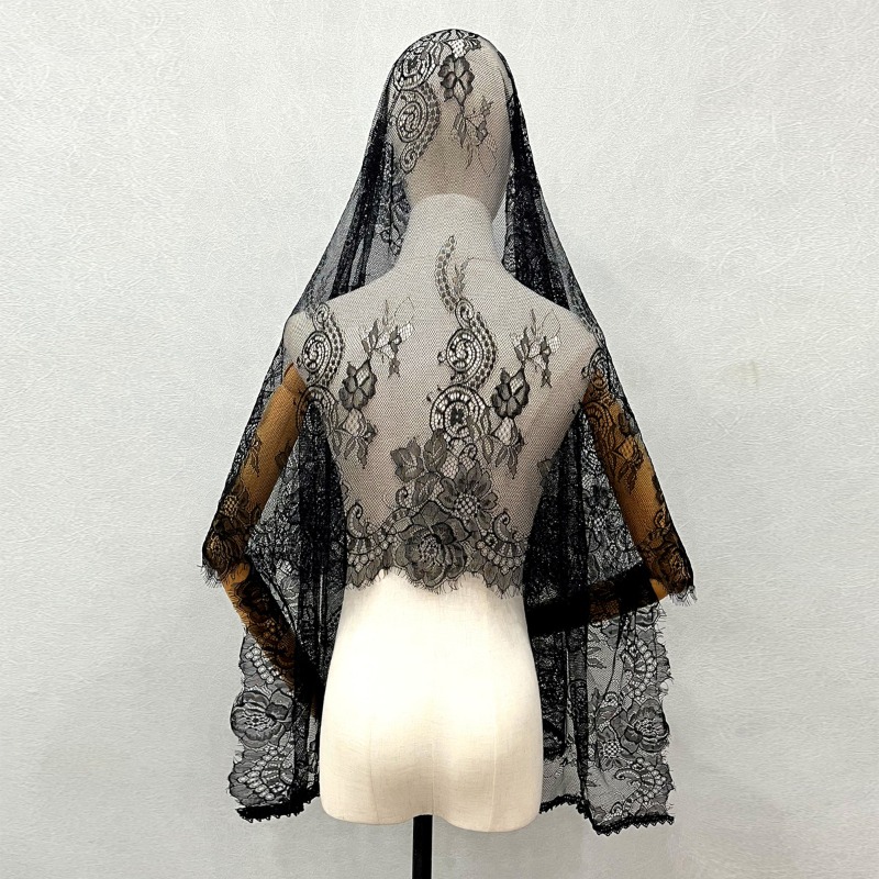 New Elegant Lace Scarf Hollow  – Embroidery Veil recenzja i cena