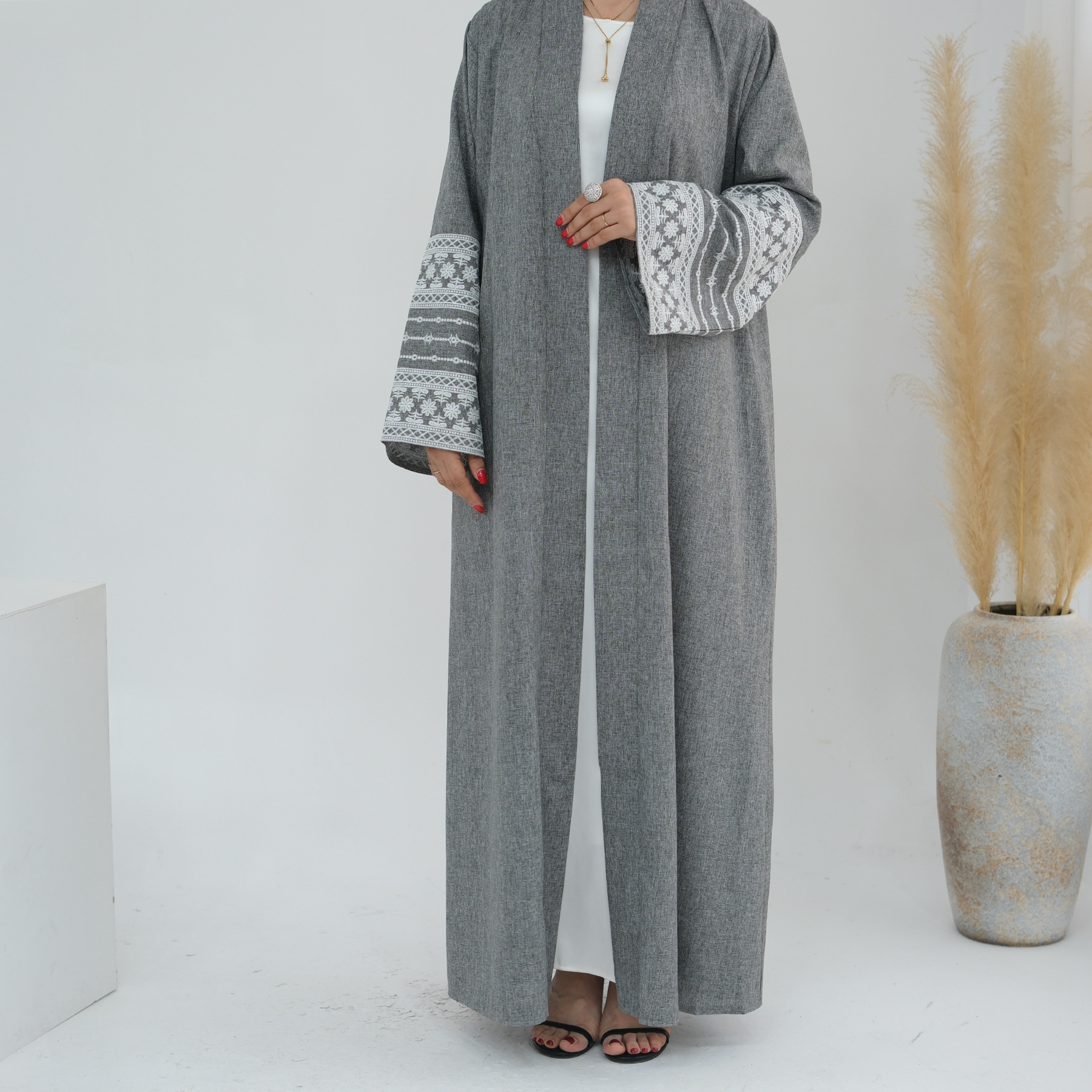 Embroidery Open Abaya for Wome – Embroidery Kebaya recenzja i cena
