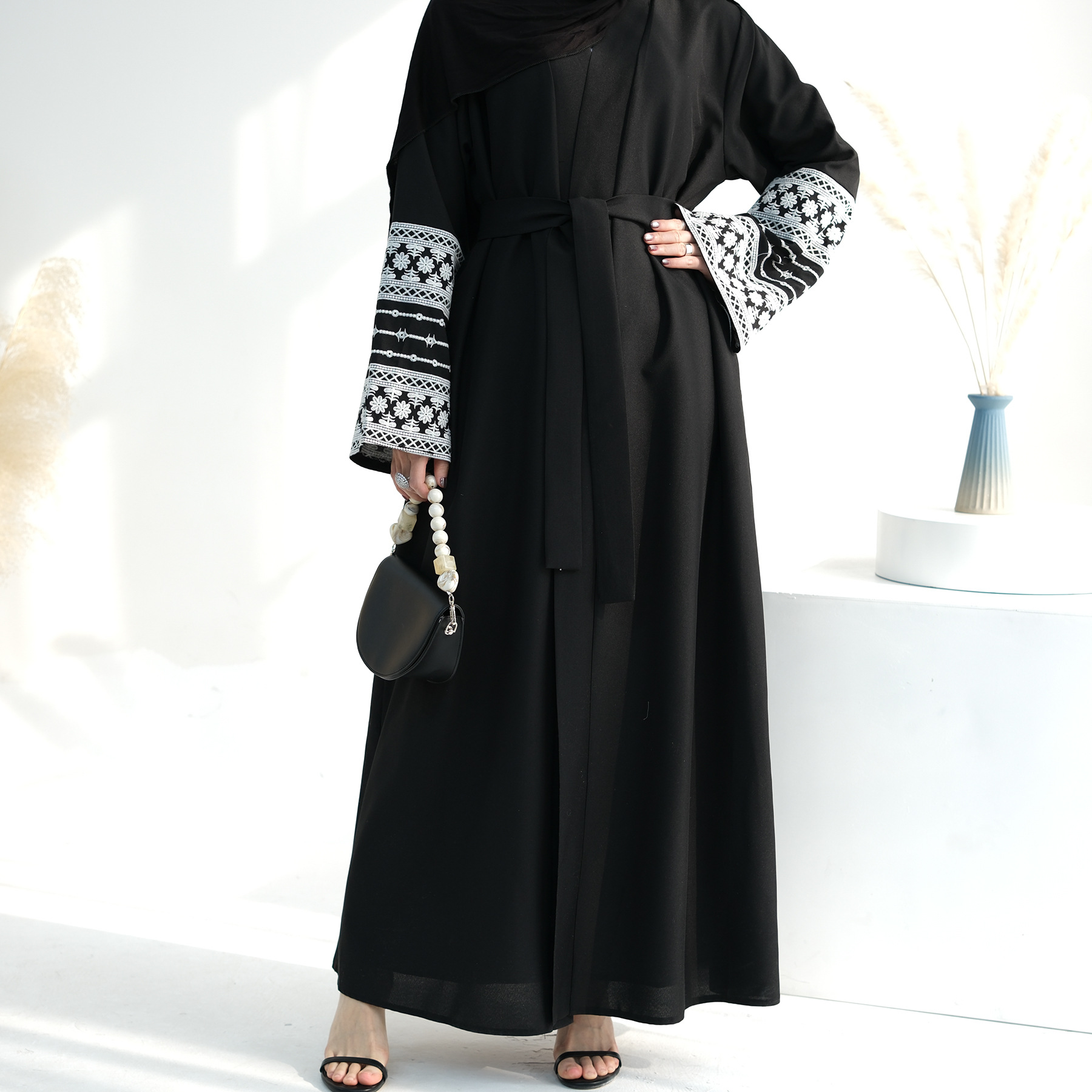 Embroidery Open Abaya for Wome – Embroidery Kebaya recenzja i cena