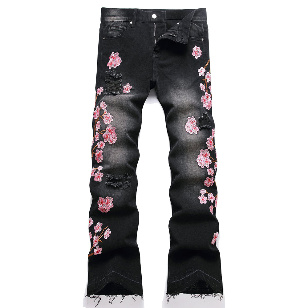Men Sakura Embroidery Denim Je – Embroidery Jeans Sakura recenzja i cena