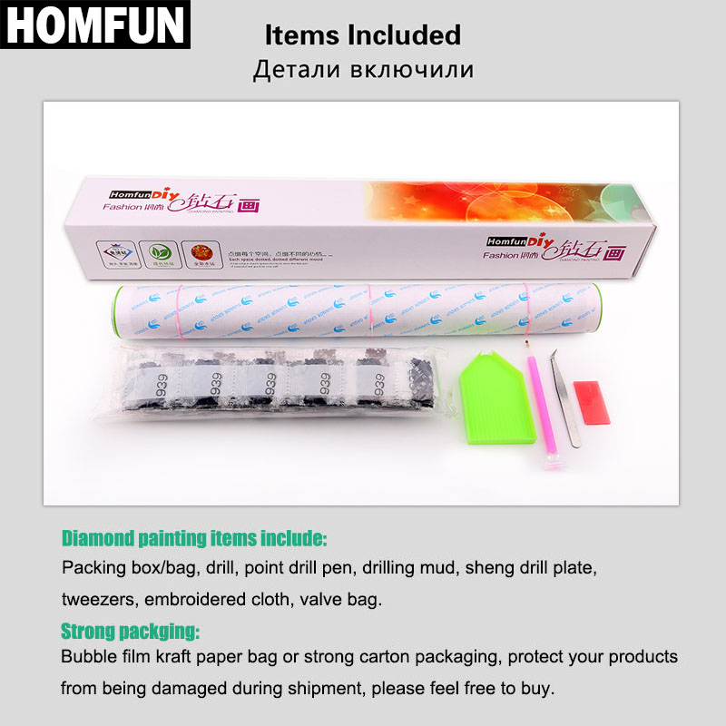 HOMFUN AB Diamond Painting Ful – Embroidery Roll Pattern recenzja i cena