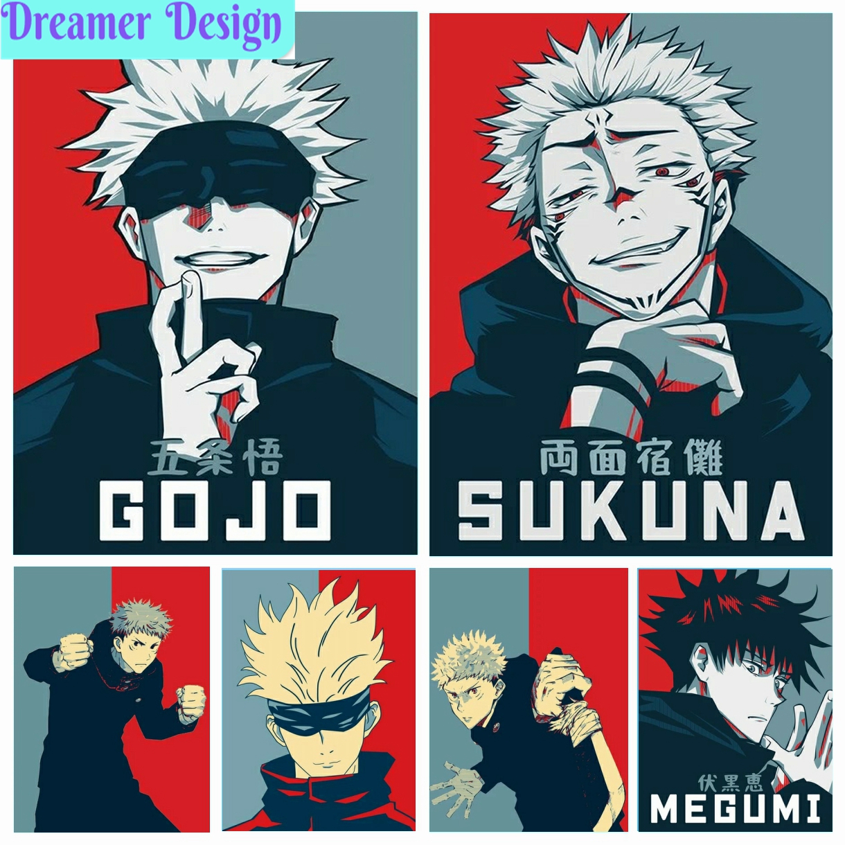 Japanese Anime Jujutsu Kaisen  – Embroidery Roll Pattern recenzja i cena