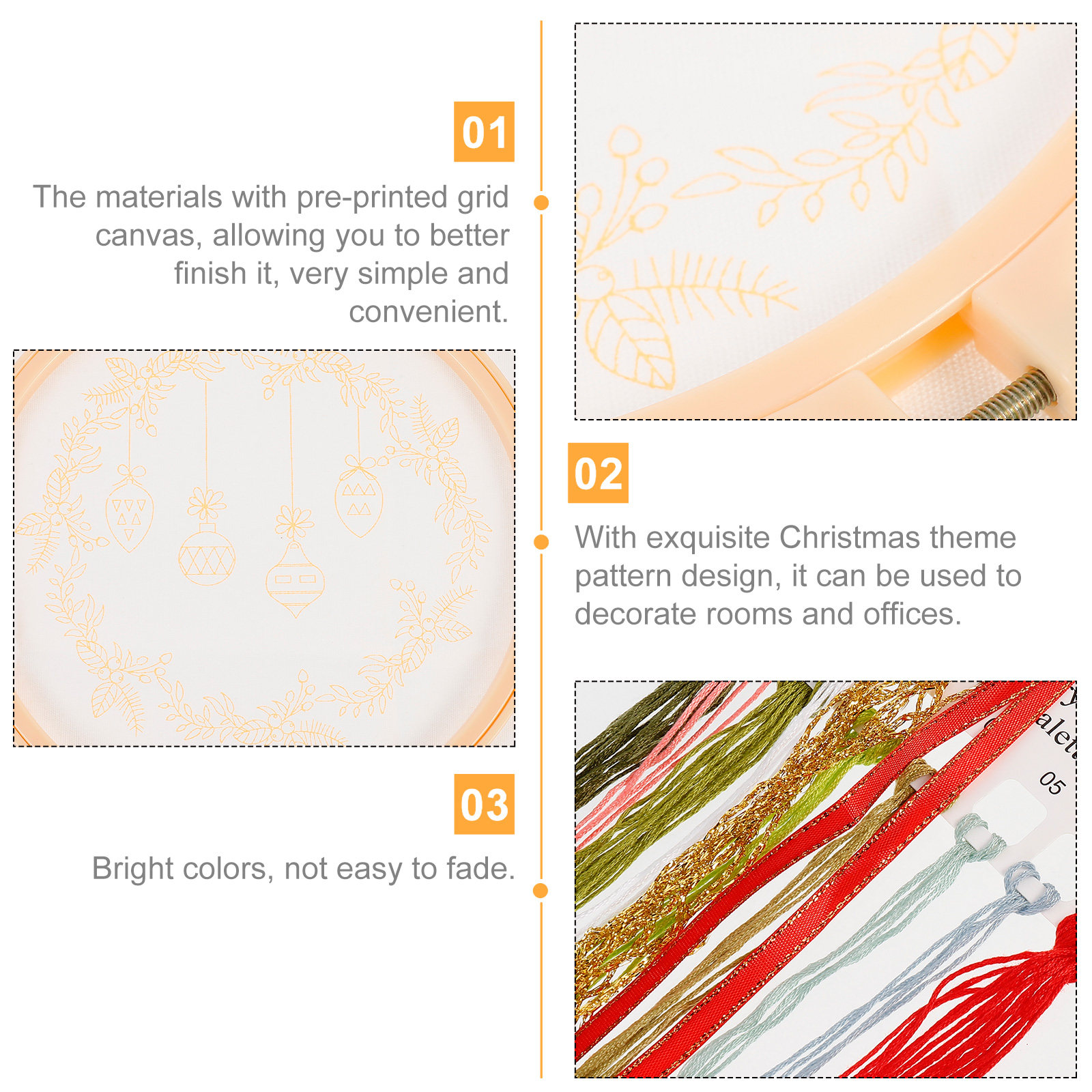 1 Set Christmas Diy Cross Stit – Embroidery Xmas Decorations recenzja i cena