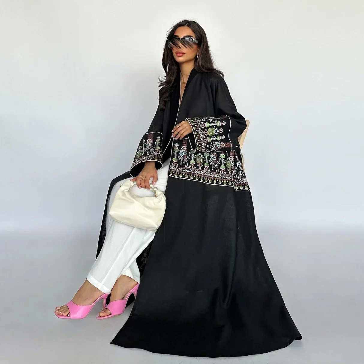 Eid Muslim Kaftan Kimono Open  – Embroidery Kebaya recenzja i cena