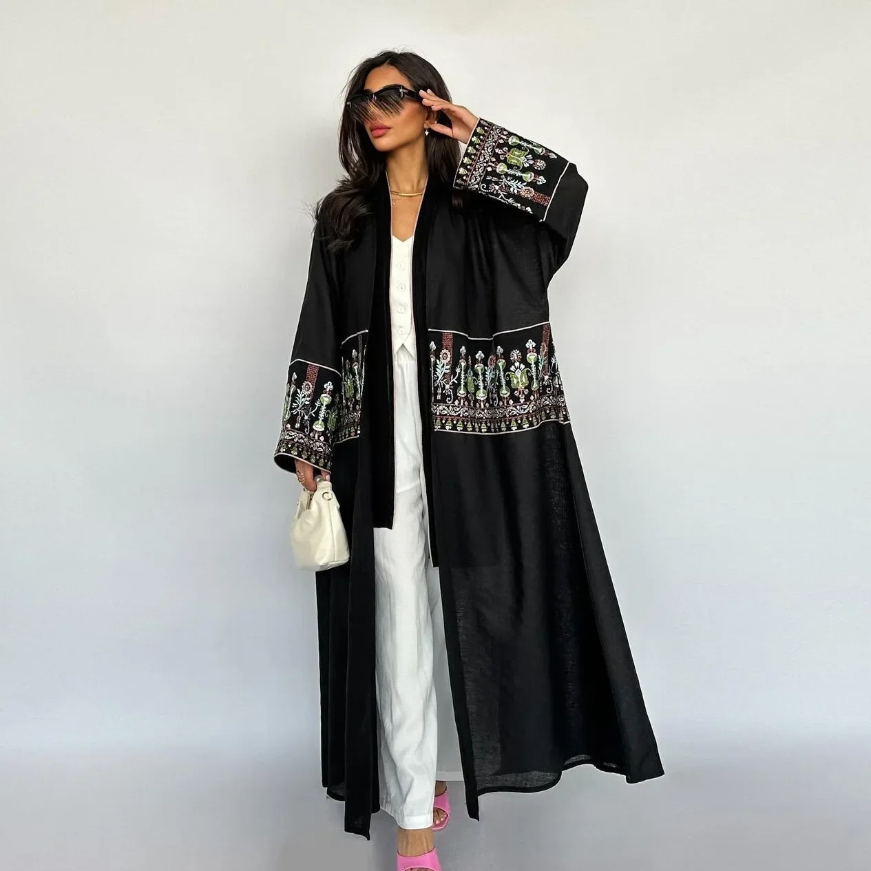 Eid Muslim Kaftan Kimono Open  – Embroidery Kebaya recenzja i cena