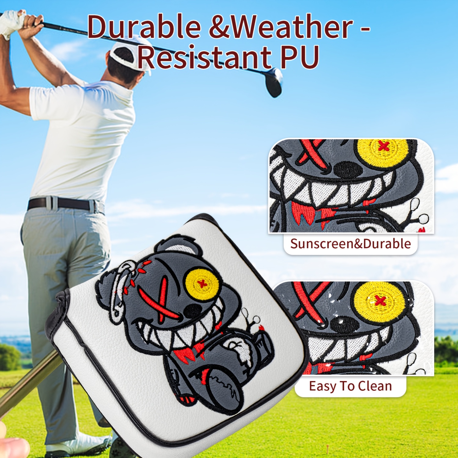 1pc Monocled Bear Design Golf  – Embroidery Design Free recenzja i cena