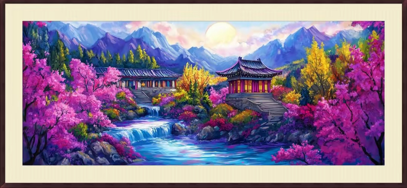 14CT Scenery Printed Kit Cross – Embroidery Job recenzja i cena