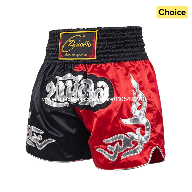 Black Red Muay Thai Shorts Sat – Embroidery Artist recenzja i cena