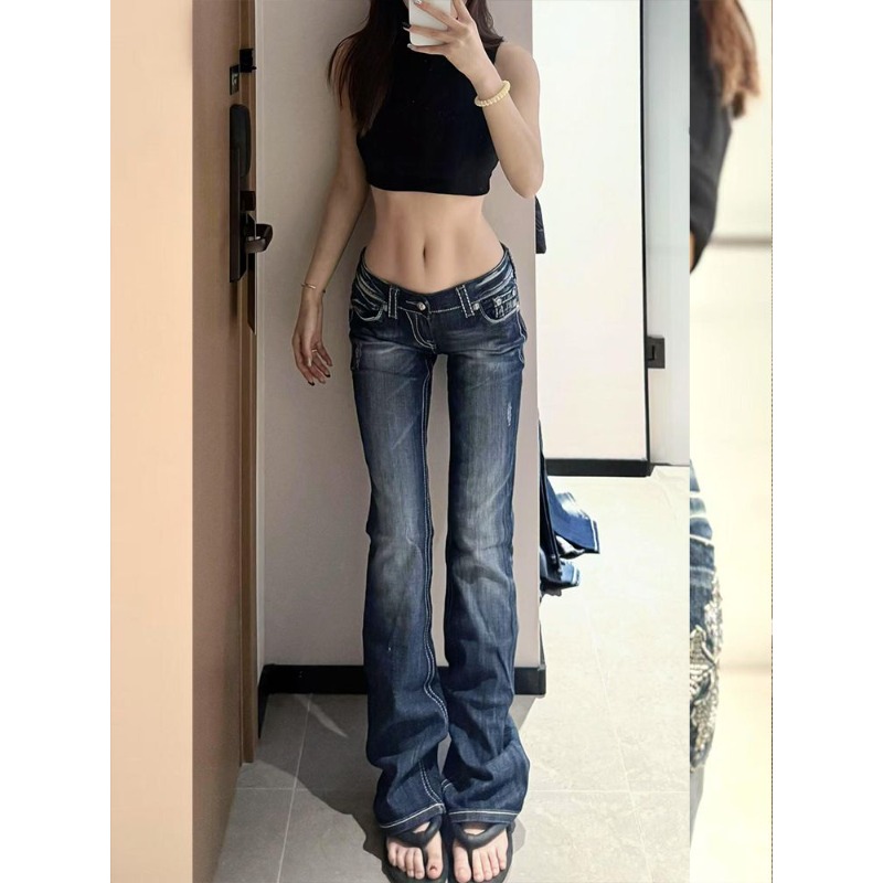 Women's Y2K Gothic Embroidery  – Embroidery Jeans Sakura recenzja i cena
