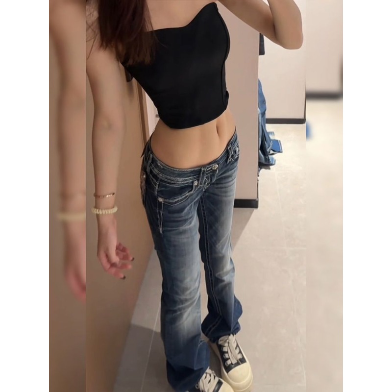 Women's Y2K Gothic Embroidery  – Embroidery Jeans Sakura recenzja i cena