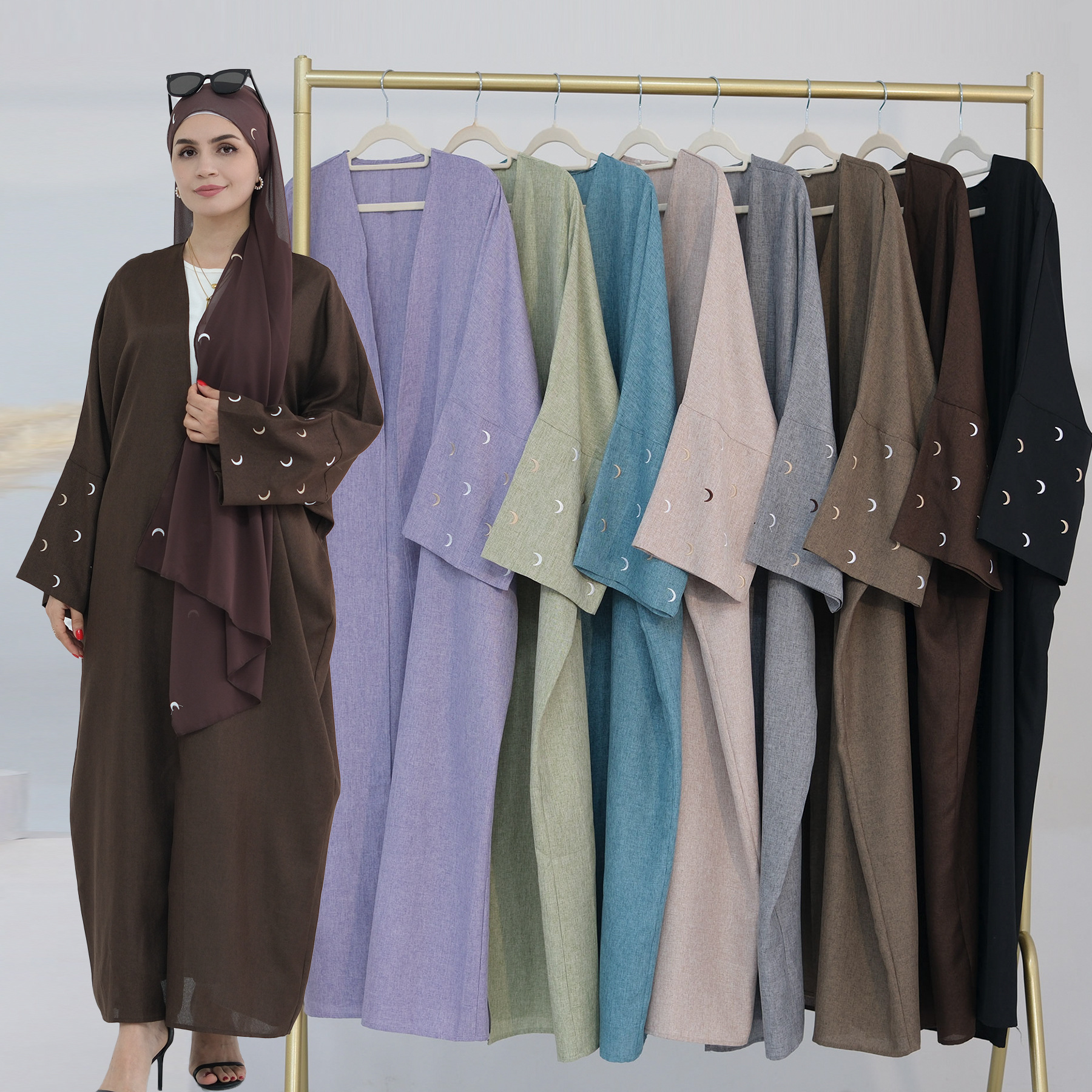 Open Abaya Muslim Dress Women  – Embroidery Kebaya recenzja i cena