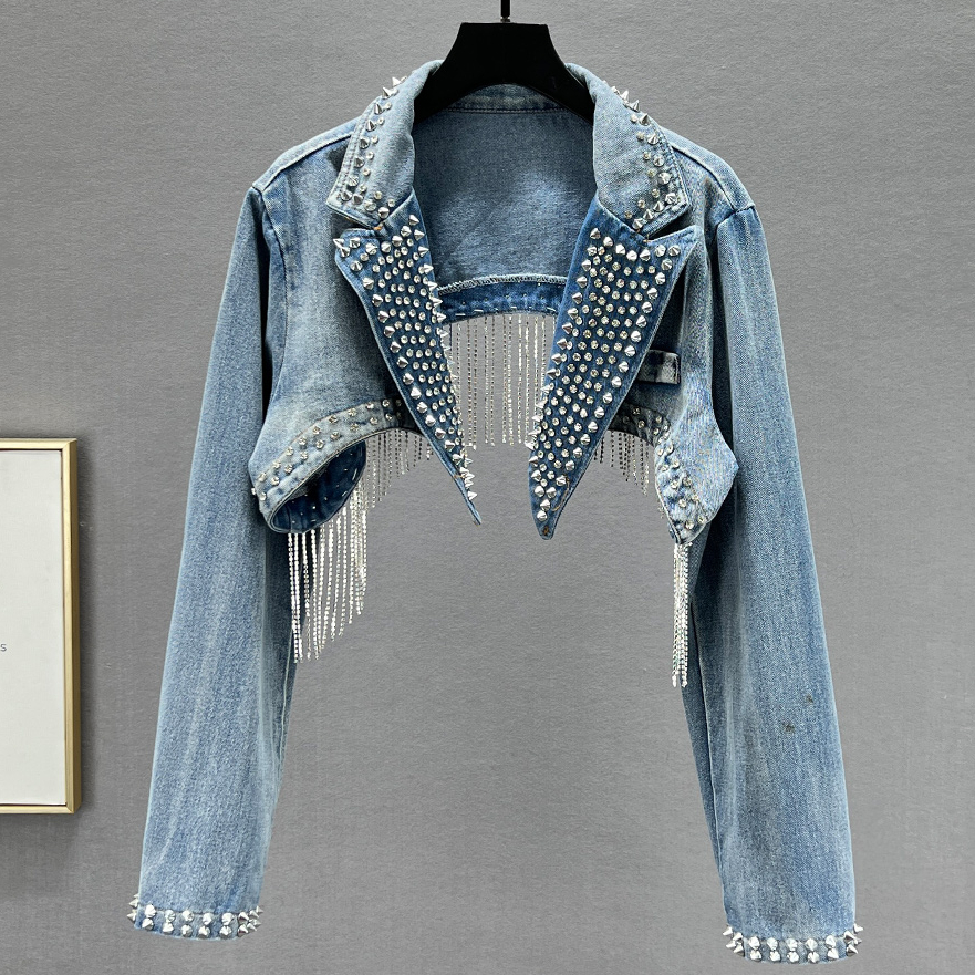 Rhinestone Beaded Tassels Rive – Embroidery Jeans Sakura recenzja i cena