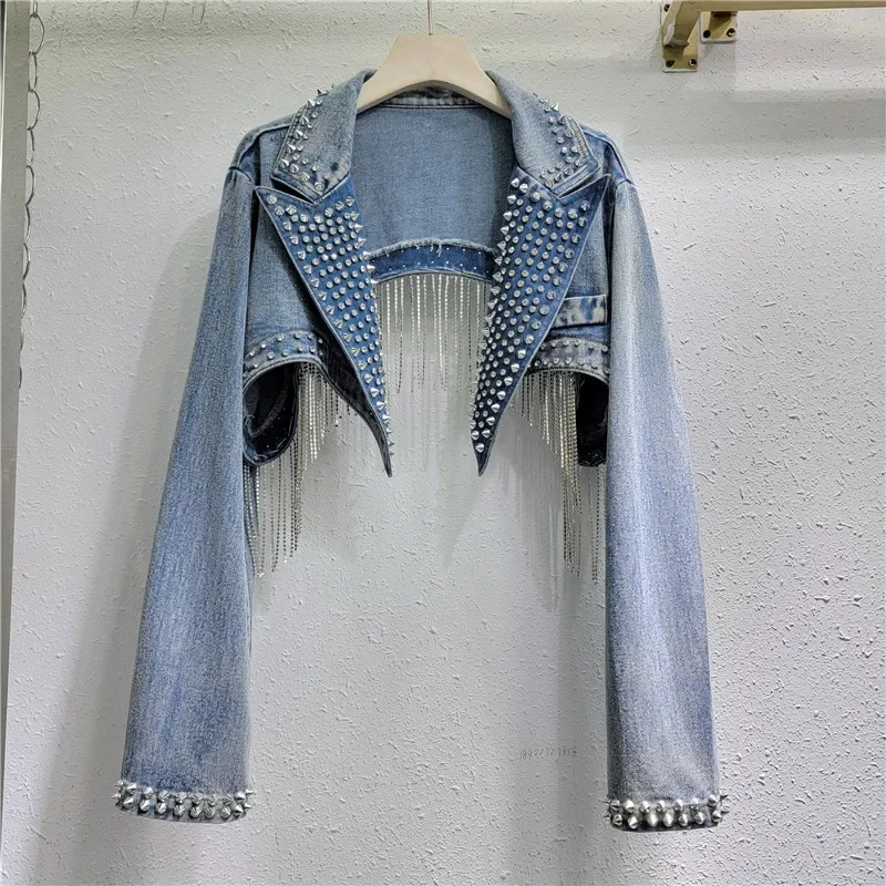 Rhinestone Beaded Tassels Rive – Embroidery Jeans Sakura recenzja i cena