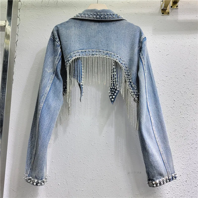 Rhinestone Beaded Tassels Rive – Embroidery Jeans Sakura recenzja i cena