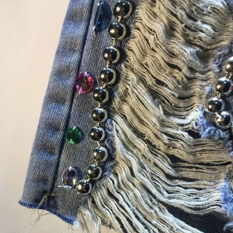 2025 Summer Short Pants High W – Embroidery Jeans Sakura recenzja i cena