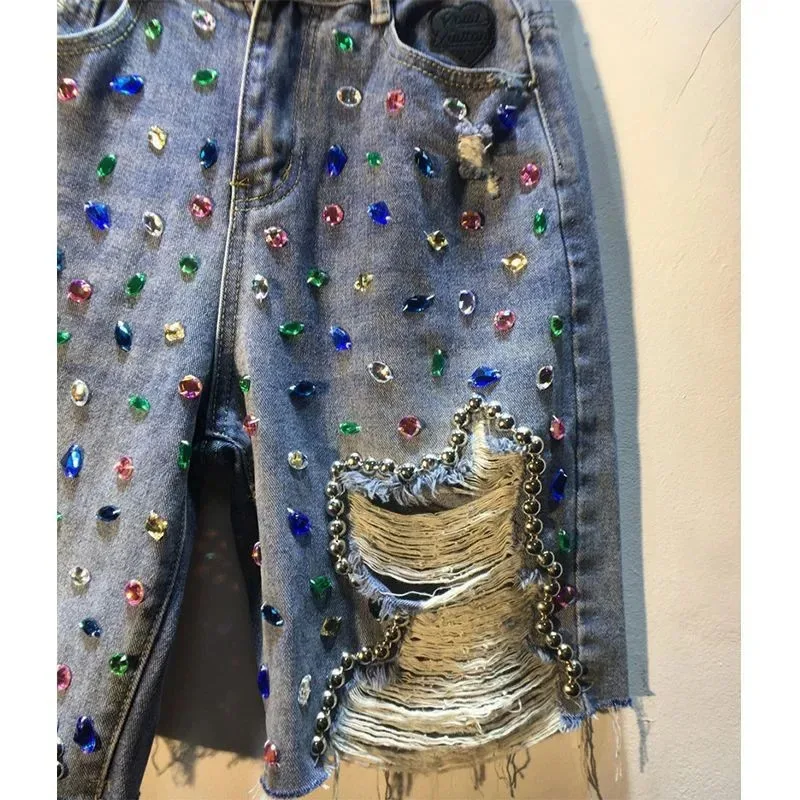 2025 Summer Short Pants High W – Embroidery Jeans Sakura recenzja i cena