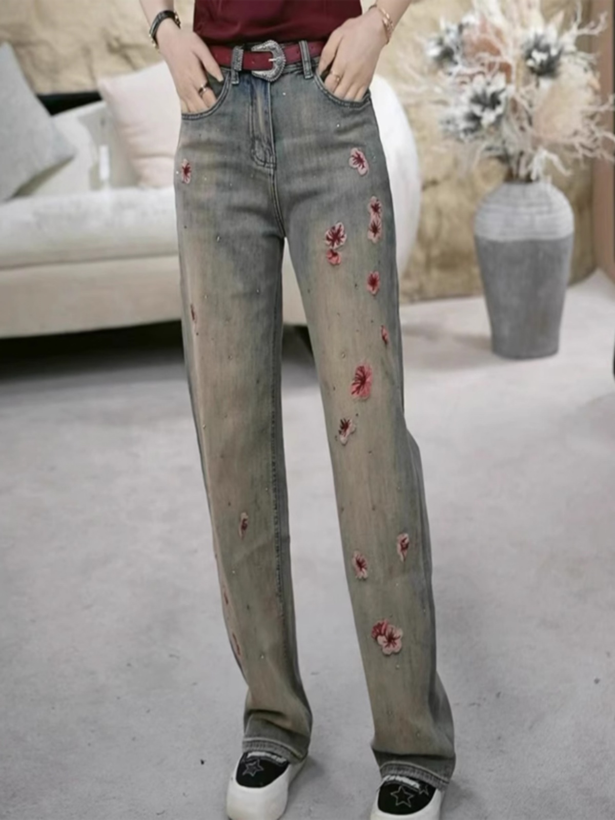 Heavy Embroidery Sakura Straig – Embroidery Jeans Sakura recenzja i cena