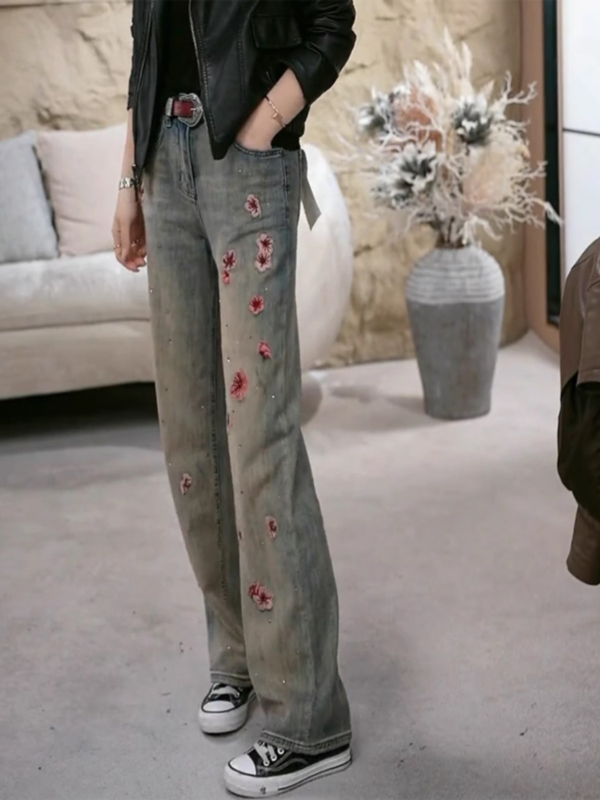 Heavy Embroidery Sakura Straig – Embroidery Jeans Sakura recenzja i cena