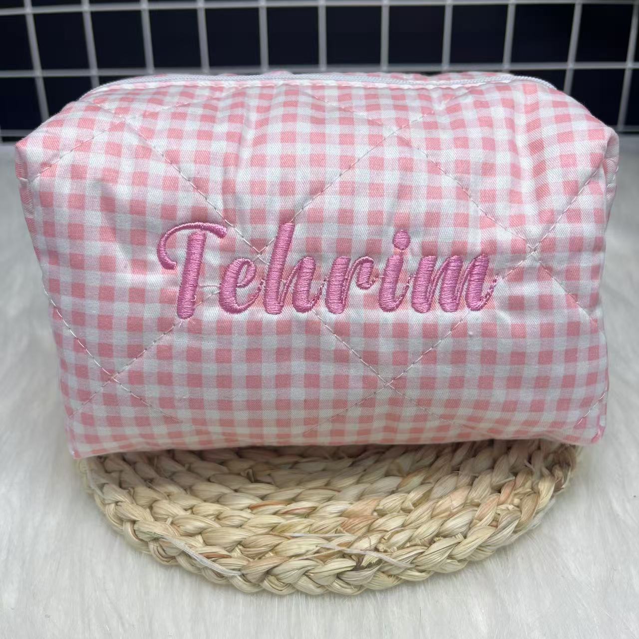 Large Capacity Striped Cosmeti – Embroidery Names recenzja i cena