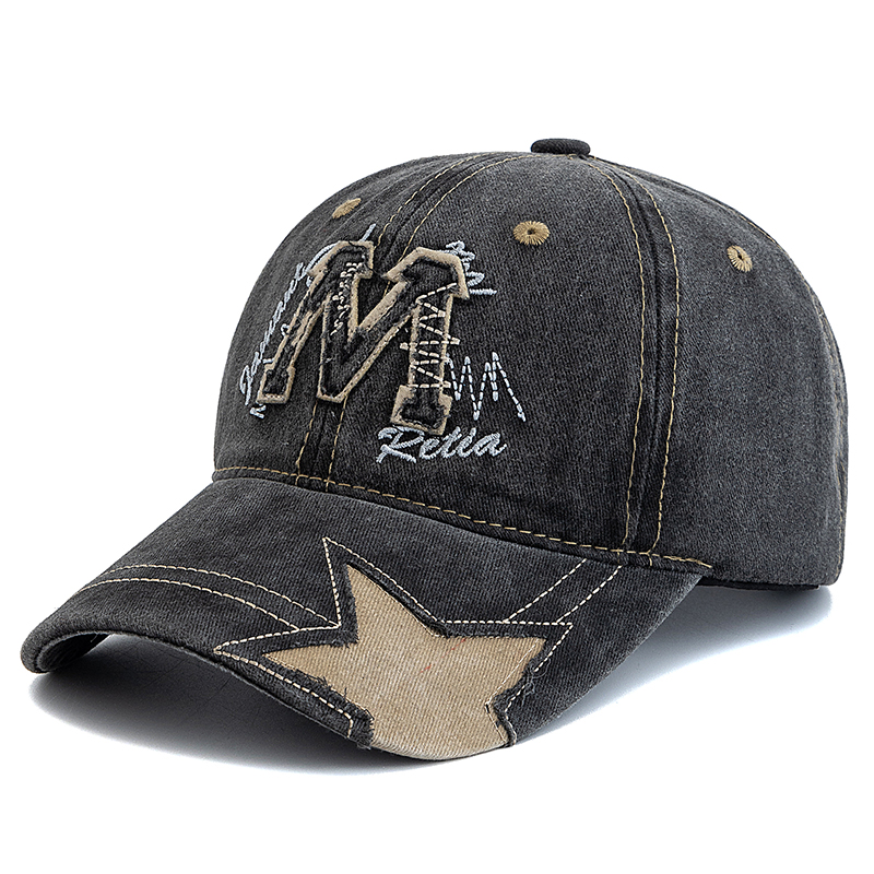 Hot Sale Unisex Retro Baseball – Embroidery Letter M recenzja i cena